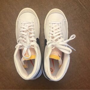 Nike White and Black High-Top Sneakers